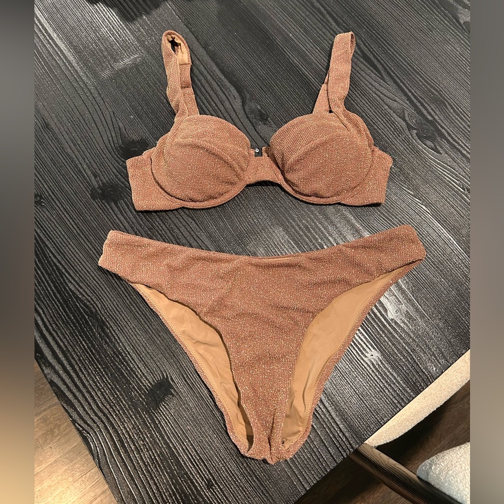 Vetchy Metallic Brown Bikini Set MEDIUM